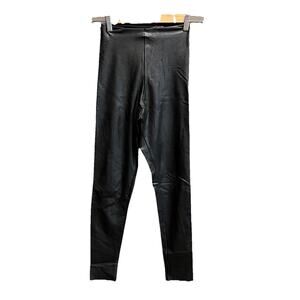 Commando‎ Black Faux Leather Pull On Women's Skinny Leggings Pants Size Small